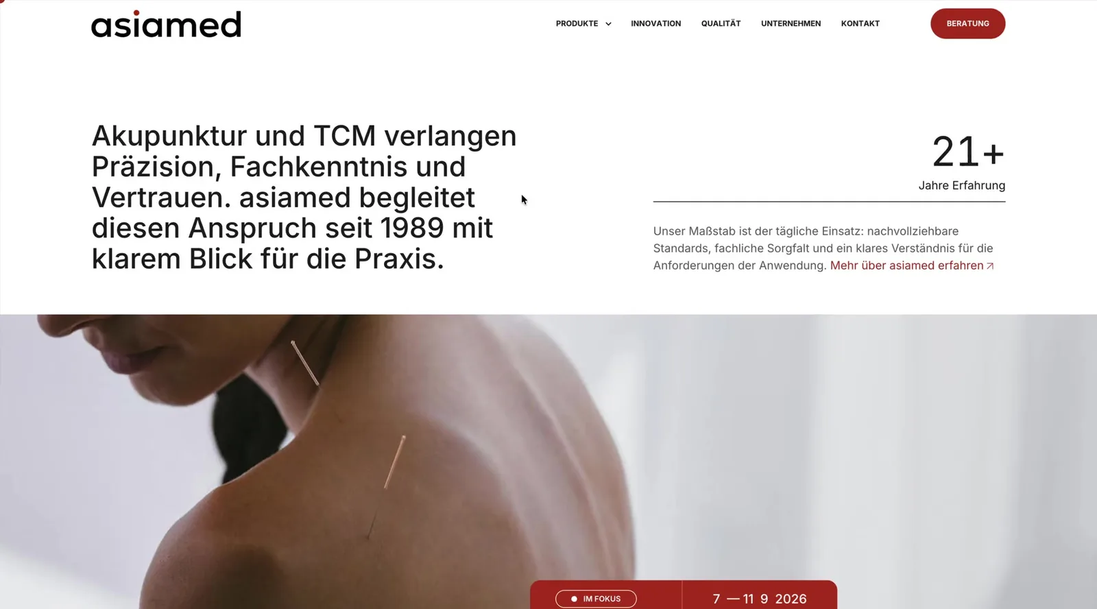 Website von asiamed, gestaltet und entwickelt von INSYNC