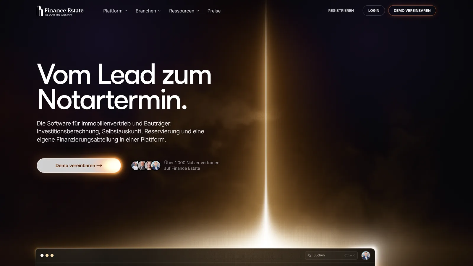 Website von Finance Estate, gestaltet und entwickelt von INSYNC