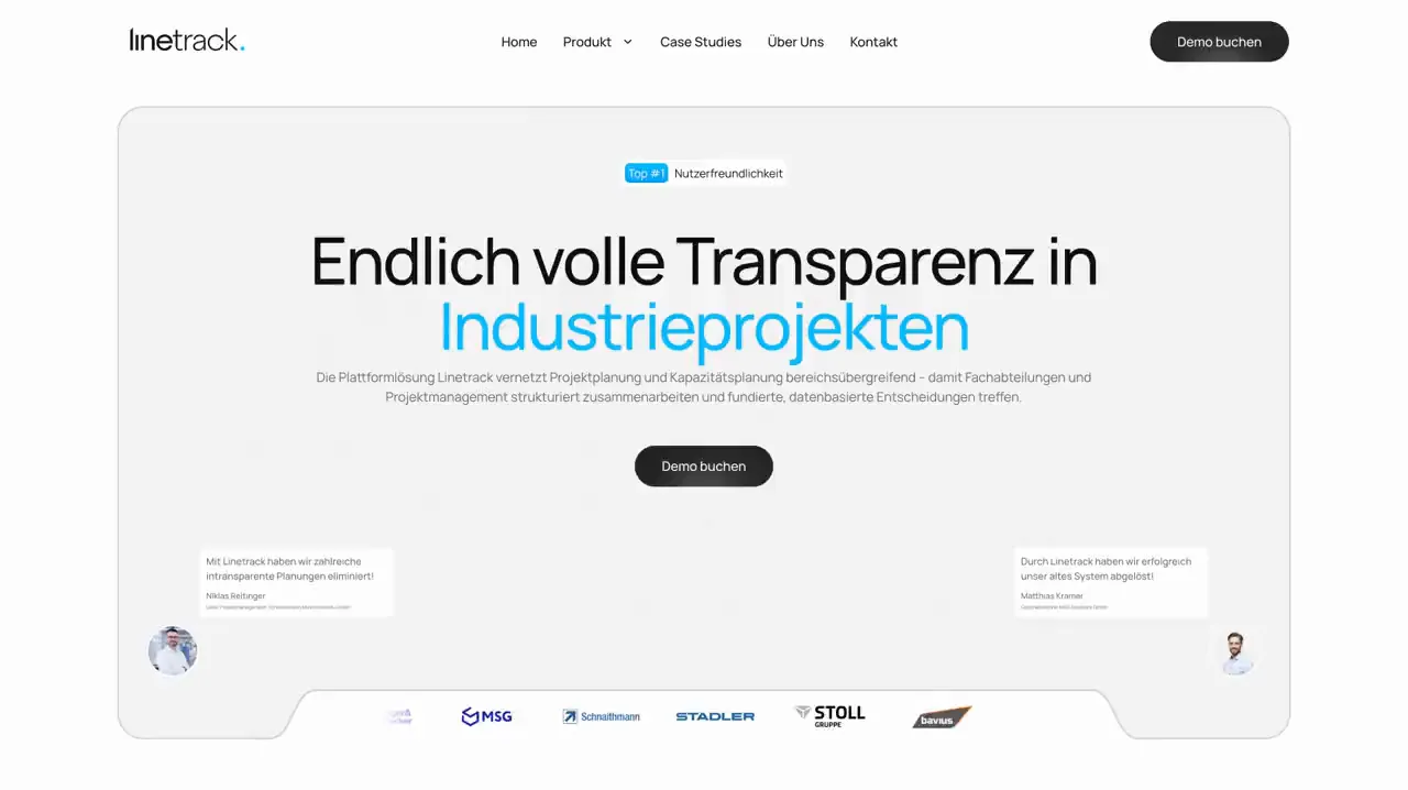 Linetrack website, designed and developed by INSYNC