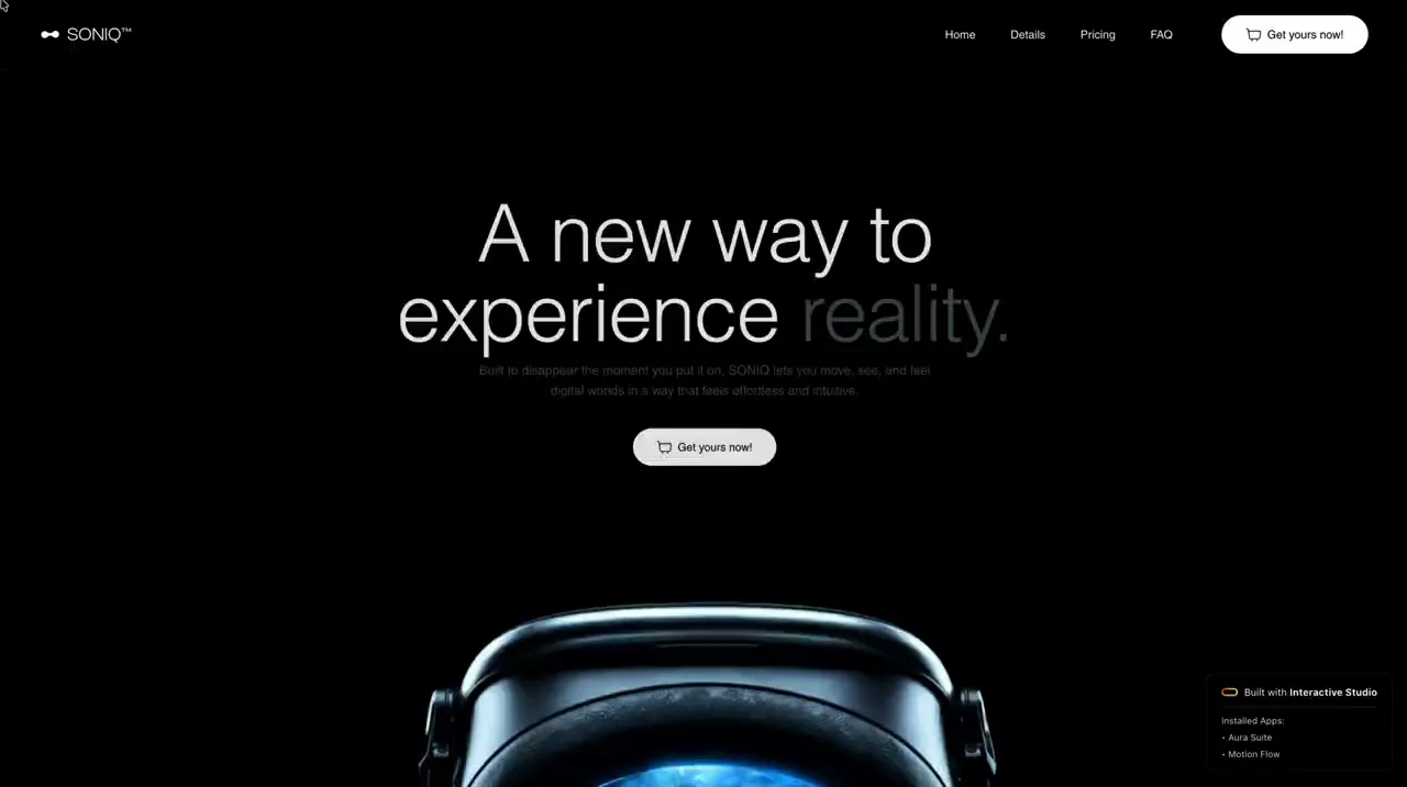 SONIQ website, designed and developed by INSYNC