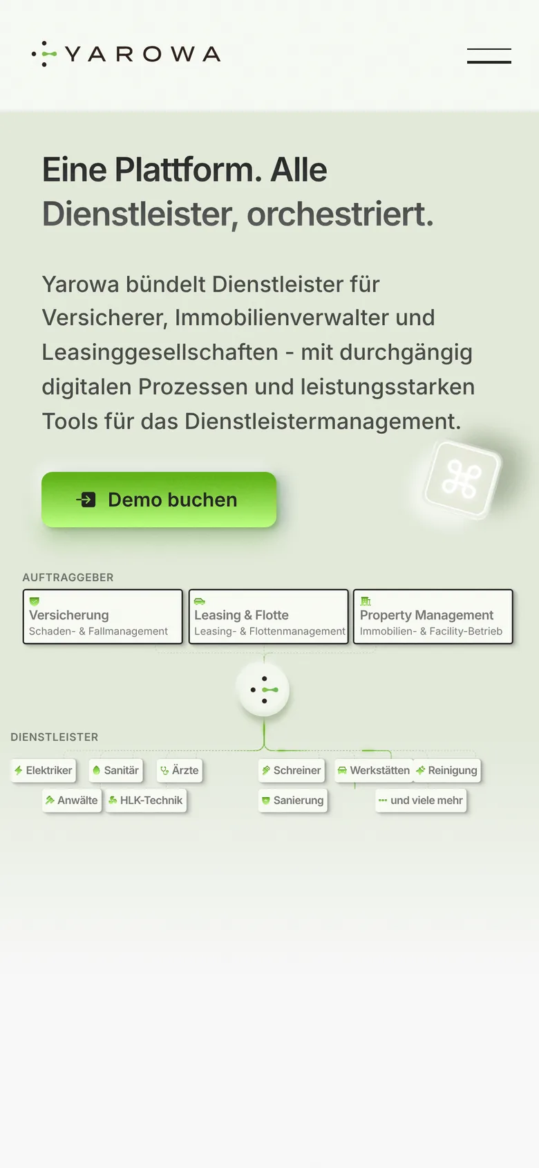Yarowa mobile: home page